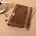 thumbnail image 6 of Montana West Wallet for Women Leather Wristlet Trifold Money Organizer with Coin Purse, Brown, 6 of 7