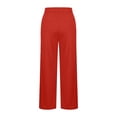 thumbnail image 6 of shoper Trouser Style Yoga Pants for Women 2026 Dressy Casual High Waist Wide Leg Stretch Work Sweatpants with Pockets (Watermelon Red,XXL), 6 of 7