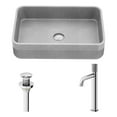thumbnail image 2 of VIGO Cypress Concreto Stone Rectangular Bathroom Vessel Sink in Gray with Apollo Vessel Faucet and Pop-Up Drain in Chrome-VGT2103, 2 of 14