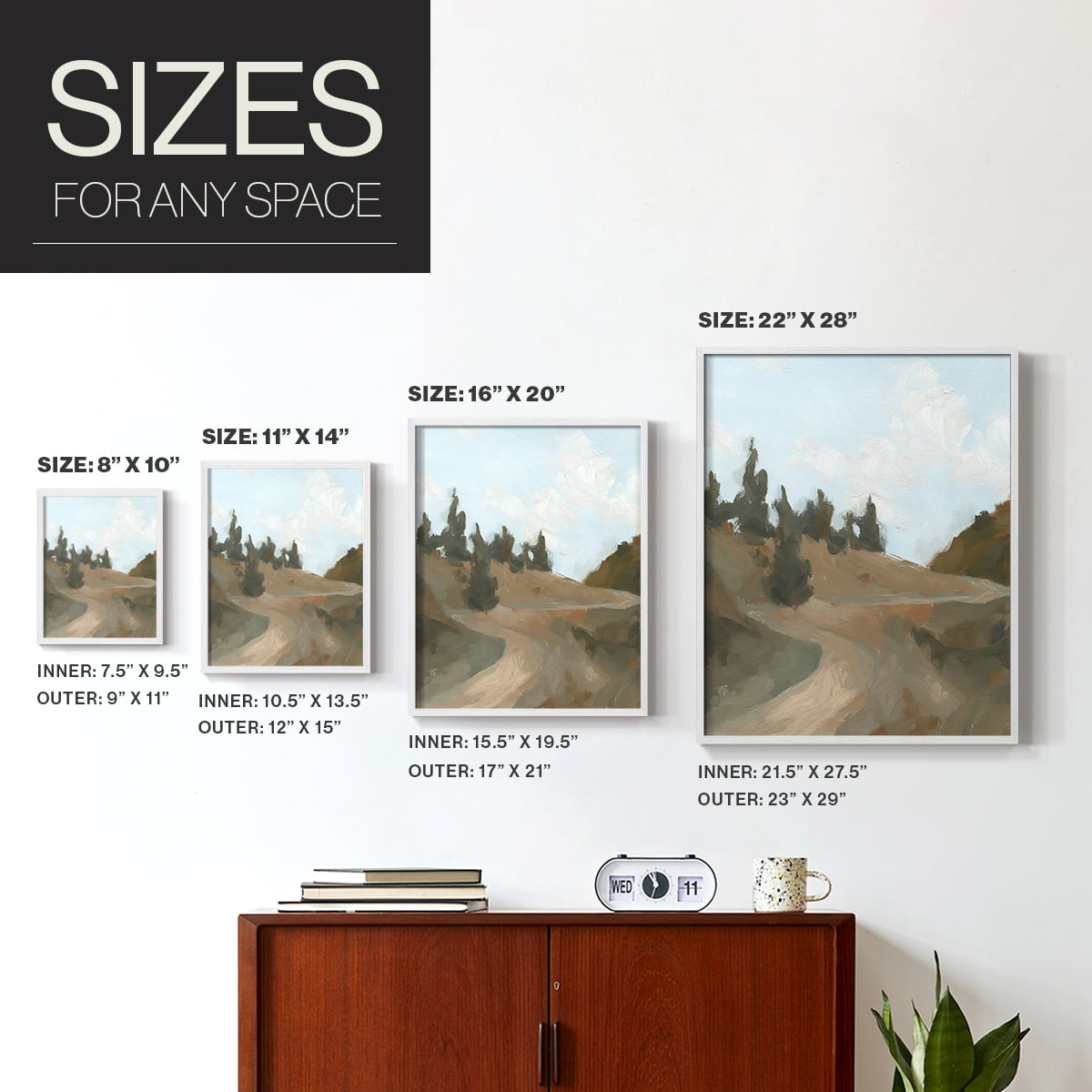 West Fork Hiking Trail IV Framed Print in White Solid Wood 11 x 14 Framed Print