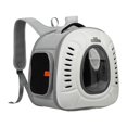 thumbnail image 3 of Mochila transportadora para gatos, bolsa de viaje para mascotas, ventilada, plegable, con correa ajustable, cápsula espacial, mochila para gatos al aire libre. blanco, 3 of 9