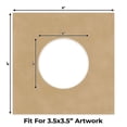 thumbnail image 2 of Beige Suede Picture Frame Mat for 8x8 Frames - Circle Opening for 4x4 Photos - 1 Mat, 2 of 7