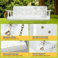 thumbnail image 6 of Ktaxon 5FT Wooden Porch Swing, 800LB Capacity White Hanging Bench for Garden (Stand Not Included), 6 of 9