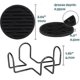 thumbnail image 4 of Silicone Coasters For Drinks, 6pcs Deep Groove Coasters With Metal Holder For Cold Hot Drinks At Home Office (black)-mxbc, 4 of 5