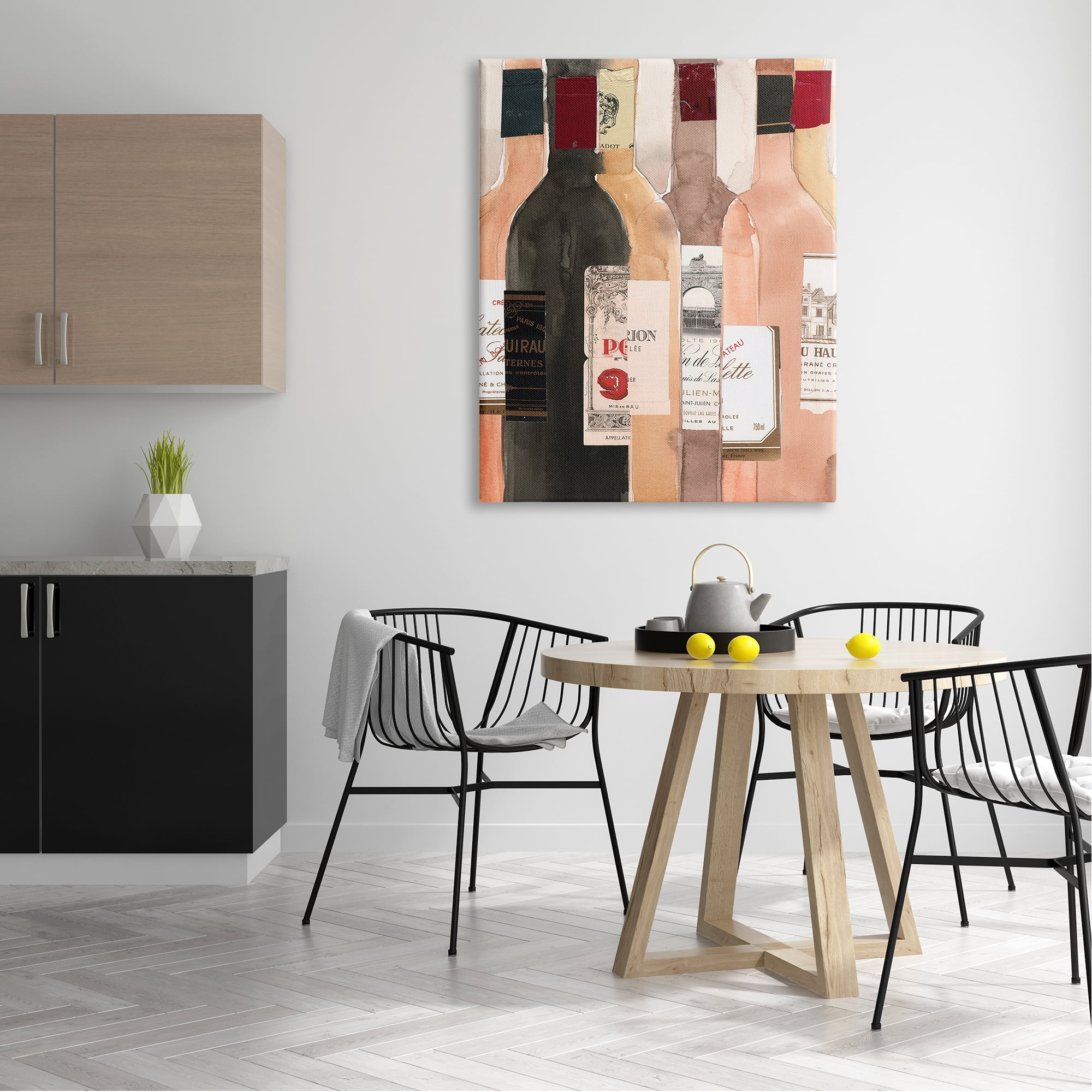Stupell Industries Timeless Labeled Wine Champagne Bottles Vintage Paintings Gallery-Wrapped Canvas Print Wall Art, 36x48, by Samuel Dixon