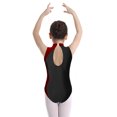 thumbnail image 4 of iiniim Kids Girls Sparkly Rhinestone Sleeveless Gymnastics Leotard Skating Jumpsuit 6-16 Burgundy 14, 4 of 7