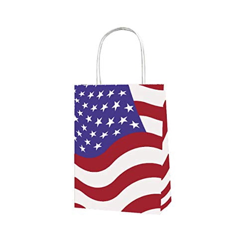 Joffreg Gift Bag with Handles,American Flag Patriotic Star Design