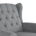 thumbnail image 6 of Noble House Dowd Fabric Tufted Wingback Rocking Chair, Gray and Dark Brown, 6 of 9