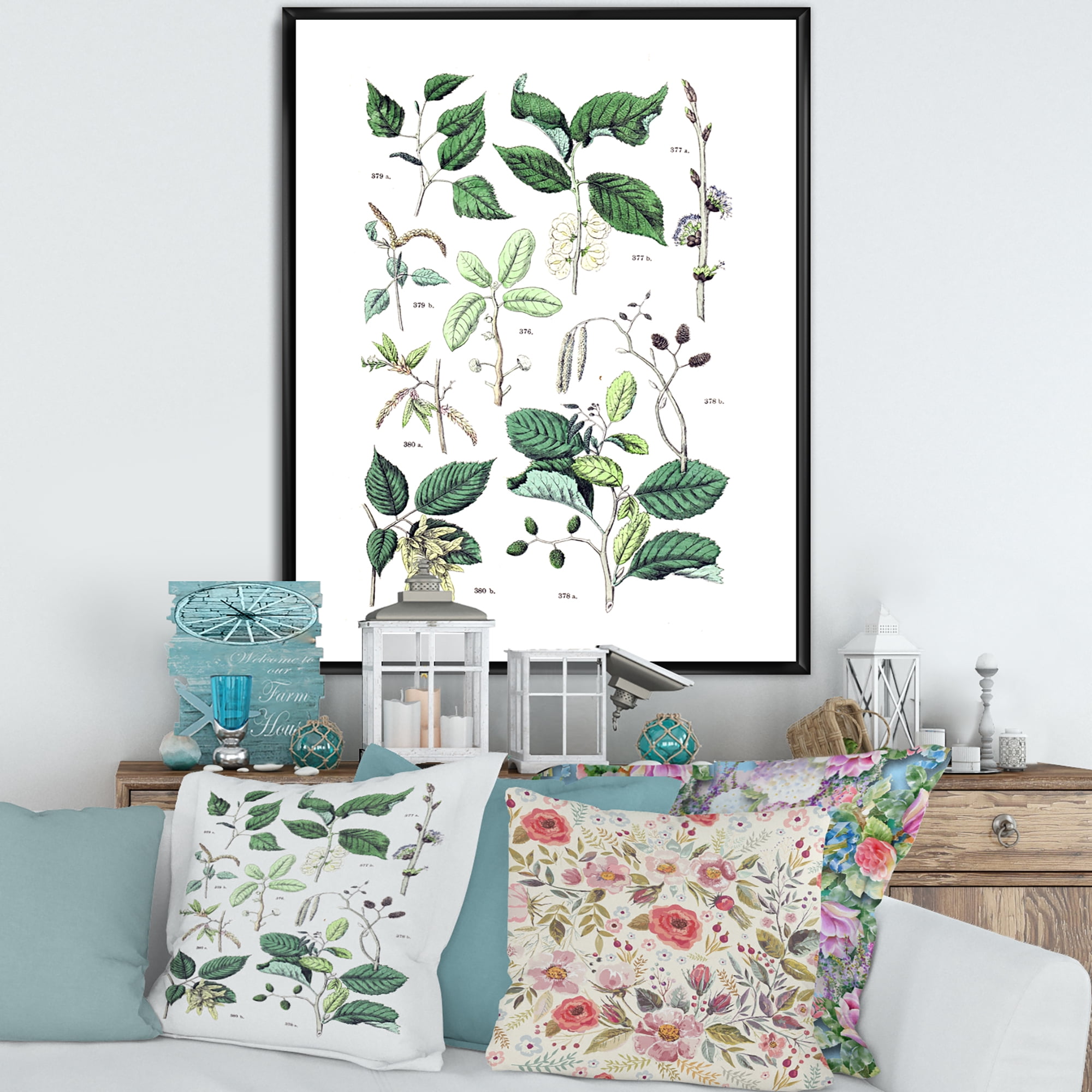Designart 'Ancient Botanicals VIII' Traditional Framed Canvas Wall Art Print