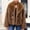 Brown, variant on Fuzzy Faux Fur Coats for Women Lapel Collar Belted Trendy Winter Outerwear