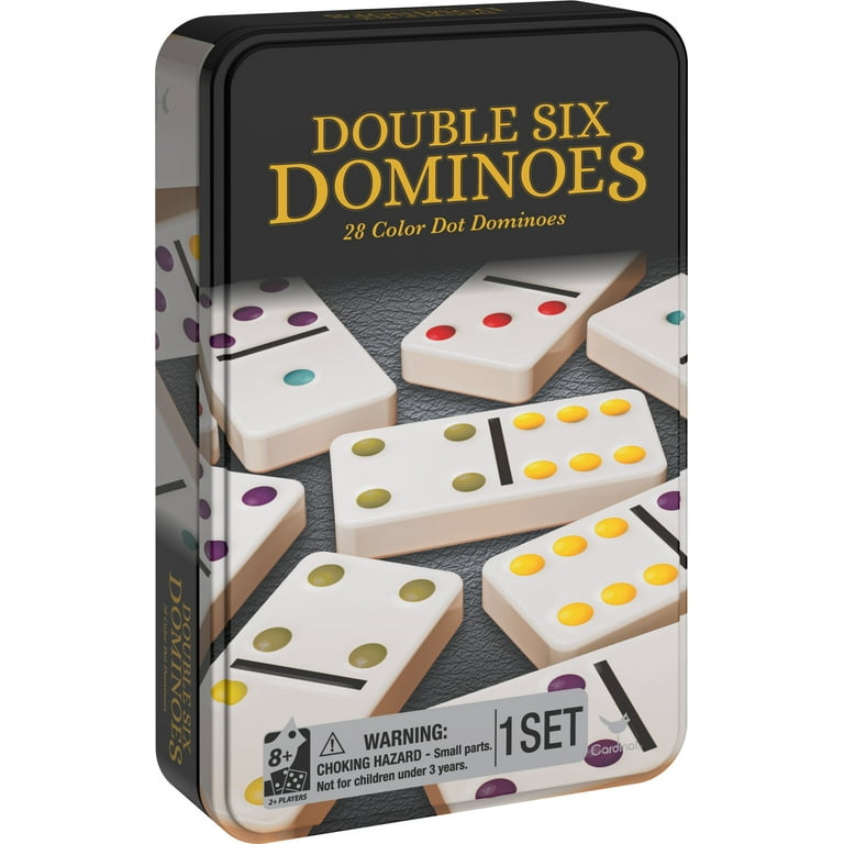 Double Six Dominoes in Tin, Tile Game for Kids and Adults Aged 8 and up