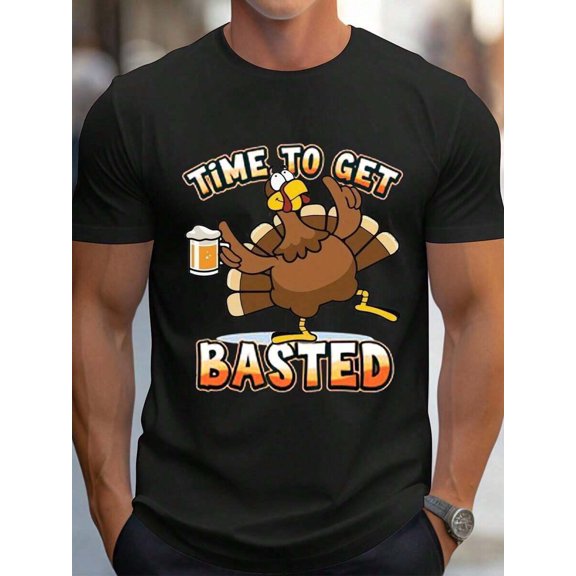 Thanksgiving Graphic Print Tee Short Sleeve Shirt Women Stylish Crew Neck Everyday Wear Outdoor Activities