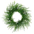 thumbnail image 4 of Guirnalda Guirnalda verde Flores blancas Hojas Decoración Vegetación Artificial para puerta Pared Hogar Boda seitruly HA9039-00B, 4 of 6