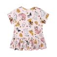 thumbnail image 2 of Disney Classics Cats and Dogs Ribbed Peplum T-Shirt and Bike Shorts Outfit Set Toddler to Big Kid, 2 of 5