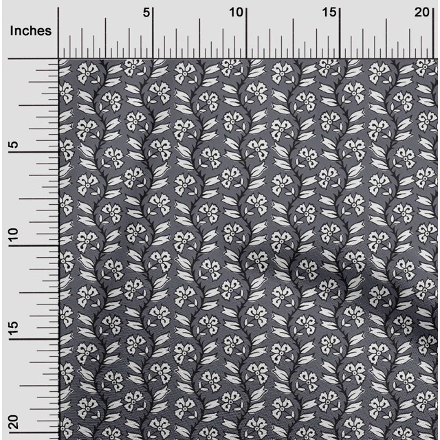oneOone Cotton Silk Fabric Leaves & Floral Block Print Fabric By Yard 42 Inch Wide