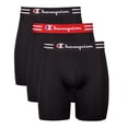 thumbnail image 1 of Champion Men's Performance Boxer Brief 3 Pack, Black (Long Leg), Small, 1 of 5