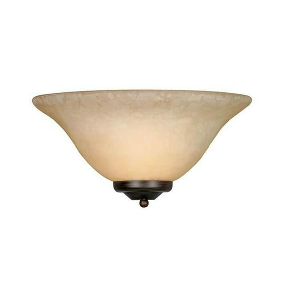 Golden Lighting Multi-Family Rubbed Bronze 1 Light Wall Sconce Tea Stone Glass