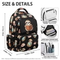 thumbnail image 5 of Pzuqiu Reading Sloth Print 17 Inch School Backpack, Soft Padded Breathable Large Capacity Bookbag with Side Pockets, Lightweight Casual Travel Daypack for Teens Boys Girls, 5 of 7