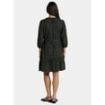 thumbnail image 2 of Time and Tru Women's Poplin Shirt Dress with Long Sleeves, Sizes XS-XXXL, 2 of 4