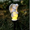 thumbnail image 2 of Luz solar de jardín, figura de ángel de resina, luces solares de estaca de jardín, impermeables, para patio, camino, valla, decoración de césped, 2 of 5