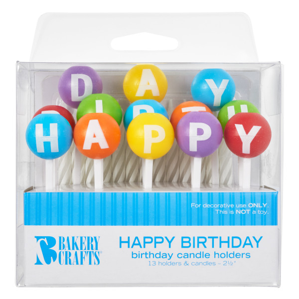 Bakery Crafts 3D Round Happy Birthday Candles