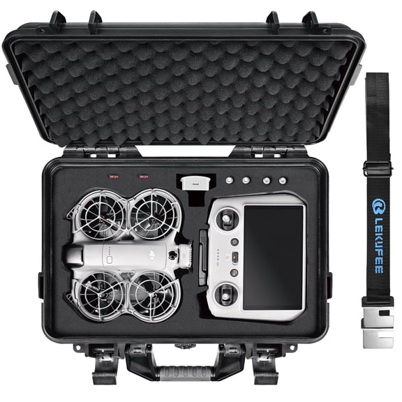Lekufee Waterproof Hard Carrying Case for DJI Neo 2, Fly More Combo, DJI RC 2/RC N3, Battery(5 pcs), Charging Hub, and other Accessories(Case Only)