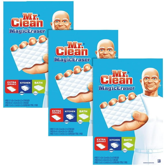 3 Pack | Mr. Clean Magic Eraser Household Cleaning Pads, Variety Pack, 11 Count