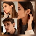 thumbnail image 3 of Pendientes de tuerca ALEXCRAFT de plata de ley 925 negra para hombre y mujer, 3 of 7