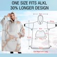 thumbnail image 4 of Oversized Wearable Blanket Hoodie,White Rose Gold Marble Sherpa Blanket Hoodie with Super Pockets,Super Warm Fuzzy Pullover for Women & Men, 4 of 6