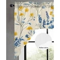thumbnail image 3 of Blue Yellow Flowers Kitchen Swag Valances for Windows, Botanical Blossom Motif Swag Valances Curtains for Living Room, Rod Pocket Window Treatments for Bathroom, Bedroom, Cafe, 56"x36", 3 of 6