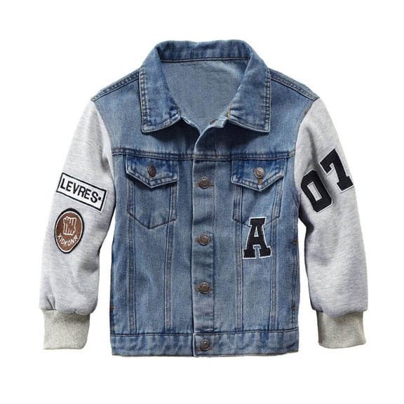 Ticikt Stylish Denim Jacket for Boys Classic Casual Outerwear Coat Comfortable Durable Autumn Fashion 3-16 Years,Color:Blue