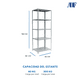 thumbnail image 4 of Estante Organizador ADF Estantería Anaquel Metálico Ajustable Rack 5 Repisas 190x84x60 cm Multiusos Color Gris, 4 of 5