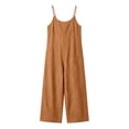 thumbnail image 4 of Binmer Women's Sleeveless Spaghetti Strap Wide Leg Jumpsuit, Casual Loose Romper Pant Orange,Women's Plus XXL, 4 of 6