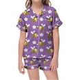 thumbnail image 1 of Kids V Neck Printed Short Pajama Set Boys Girls Sleepwear Spring Summer Loungewear Clothes, 1 of 4