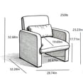 thumbnail image 3 of S-HOME Accent Chair With Boucle Fabric Upholstered Armchair Comfortable Single Sofa For Living Room Bedroom Office，Orange, 3 of 10