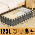 thumbnail image 2 of Deago 2 Pack Under Bed Storage Bags 125L Foldable Non-Woven Closet Storage Containers with Clear Window Reinforced Handles for Clothes, Comforters, Blankets, Bedding, 2 of 9