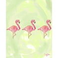 thumbnail image 2 of James, Nola 20x24 White Modern Wood Framed Museum Art Print Titled - Origami Flamingo Flock, 2 of 4