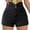 Black, variant on Sngxgn Women's Ripped High Waisted Denim Shorts Stretchy Hem Jean Shorts(Blue,XL)