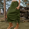 thumbnail image 2 of Loopsun Womens Skirts, Skirts for Women, Women's Work Dress Pocket Skirt Casual Mid-length Skirt Army Green, 2 of 5