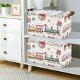 thumbnail image 2 of Yayeee Foldable Storage Basket for Shelves with Handles Set of 2 Waterproof Cloth Bins, Christmas Penguin, 2 of 7