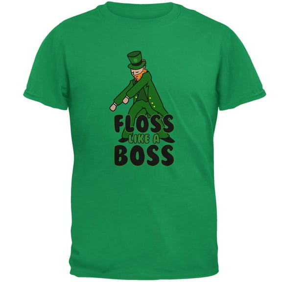 St. Patrick's Day Flossing Leprechaun Mens T Shirt Irish Green SM