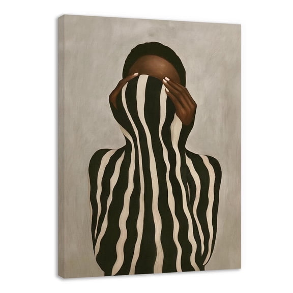 Black Women Poster Canvas Prints Wall Art Decor African Style Posters for Home Room Wall Decoration - 8x12 inches Framed Canvas