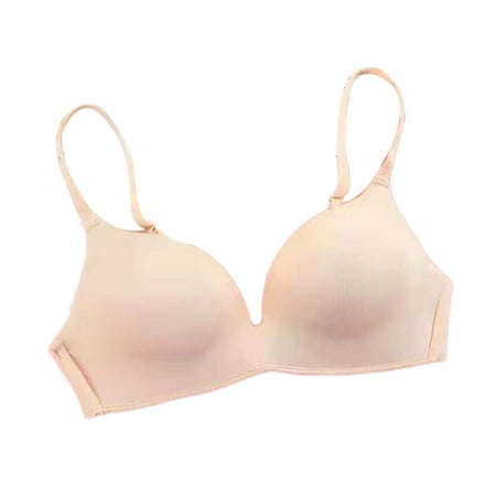 

HEVIRGO Student Girl Ultra-Thin Solid Color Push Up Bra Seamless Underwear Bralette Skin Color 32B