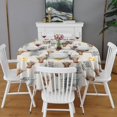 thumbnail image 2 of White Highland Cow Flower Bathtub Pattern Round Tablecloth 60"x60",Wrinkle Wipeable Table Cloth for Kitchen Dining Room Picnic Patio Party, 2 of 6