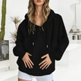 thumbnail image 2 of Sweatshirt for Women Women's Solid Color Sweatshirt Women's Casual Pullover Hoodie Soft Comfortable Long Sleeve Solid Color Drop Shoulder Sweatshirt For Everyday Wear, 2 of 7