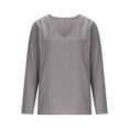 thumbnail image 4 of Akafmk Womens Long Sleeve Maternity Tops,Women's Maternity Linen Cotton Solid Color V Neck Long Sleeve Loose Casual Pullover Stretchy Pregnancy Tops, 4 of 4