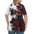 thumbnail image 4 of Women Tops under $5! Cagogo Women Plus Size T Shirts Summer Trendy V Neck Short Sleeve Floral/Gradient Color/Strped Tunic Tops Dressy Loose Criss Cross Fashion Tee Shirts Outfits, 4 of 6