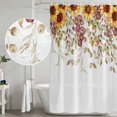 thumbnail image 4 of Yellow Fall Thanksgiving Shower Curtain Set with Hooks, Sunflower Leaf Floral Print Waterproof Fabric Bathroom Curtains Decor Home Accessories, Stall Long 54 X 78 Inch, 4 of 9