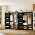 thumbnail image 3 of Dovied Portable Closet, Large Capacity Wardrobe Closet, Clothes Organizer with Shelves 4 Storage Baskets and 2 Hanging Rods, Black, 3 of 8