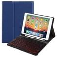thumbnail image 1 of CAROOTU Clavier Étui en Cuir Rétroéclairé Folio Couverture Clavier Sans Fil Bluetooth pour iPad 10.2 2019, 1 of 6